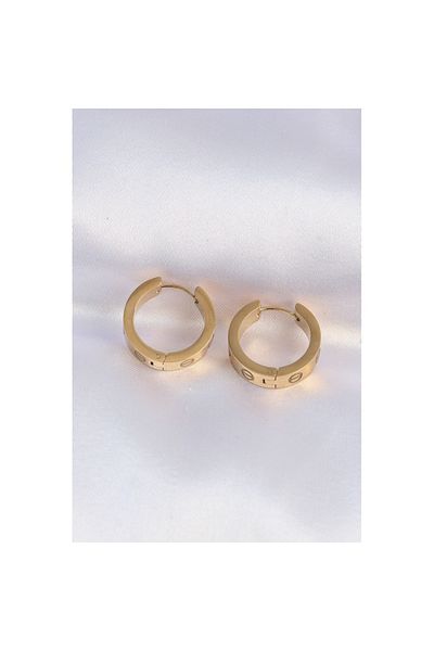 Skygo 316L Steel Gold Color Model Hoop Earrings - Tj-Bkp9004