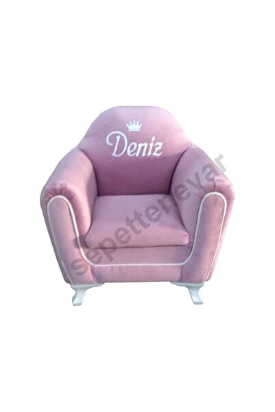 Teknor İsme Özel Şeritli Çocuk Koltuğu Pembe