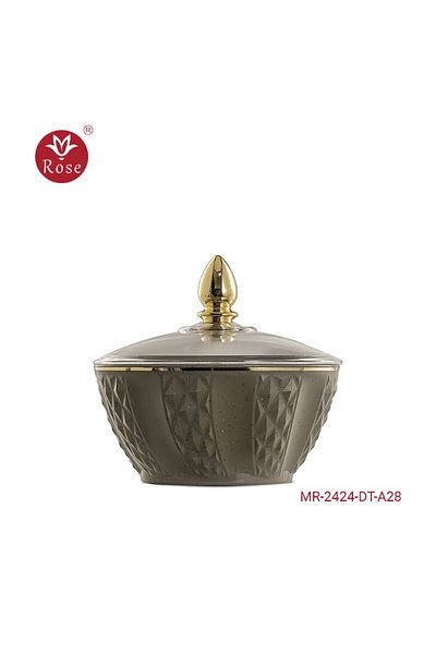 Rose Mr-2424-Date bowl with rose lid (6.5*12) cm