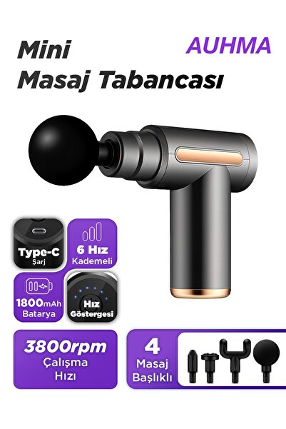 auhma AMG6 Masaj Tabancası – 6 Kademeli, Derin Doku Masajı, Yüksek Tork Motor