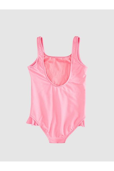 DEEP BEACH Sequin Fish Embroidered Girl's Neon Pink Swimsuit Db 200530 εκατοστά