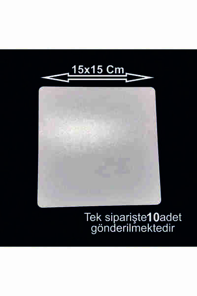 ASUDE HEDİYELİK 10 Adet 15x15 Cm Beyaz Kare Ahşap Mdf Pasta Altlığı Subla