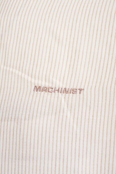 Machinist Ανδρικό πουκάμισο Basic Contrast Μπεζ Βαμβακερό Μπεζ
