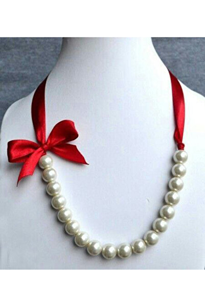 MODAMAYS Pearl Satin Bow Model Women Necklace B2369M