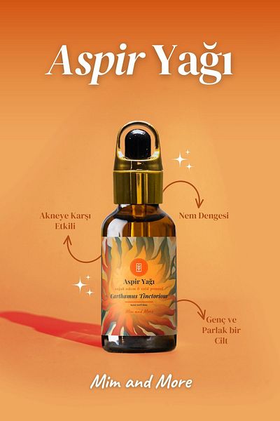 Mim and More Safflower Oil - Cold Pressed 100% Pure Natural, 50ml
