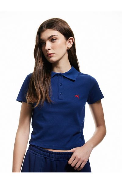 Koton Tricou cu mânecă scurtă, cu guler polo, cu nasturi, cu detalii de broderie din bumbac