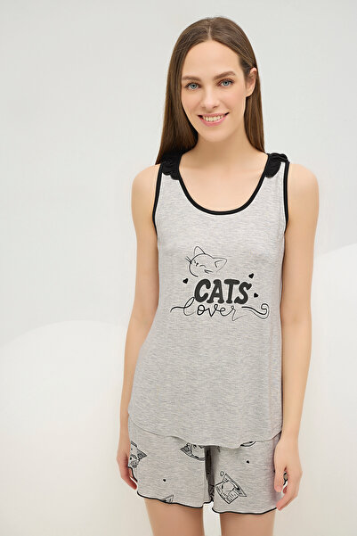 Sevim 16541 Women's Printed Shorts Set