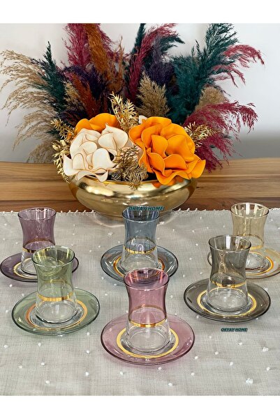 P&ORA PREMIUM KITCHEN PRODUCTS 6-Person 6-Color Special Design Tea Set, Tea Set, Tea Cup, Gift, Dowry Box, Luxury