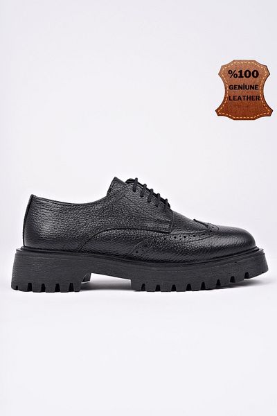 MUGGO Amour Lace-Up Γνήσιο δέρμα με χοντρή σόλα καθημερινά casual μοκασίνια γυναικεία loafer παπούτσια