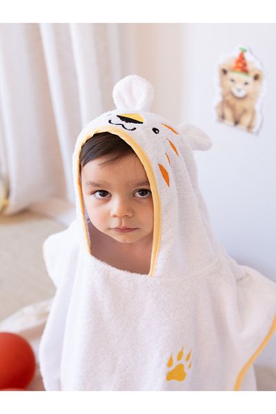zenginhome Children's Bathrobe-Beach Towel (3-8 Years) 100% Cotton Inner and Outer Surface Deer