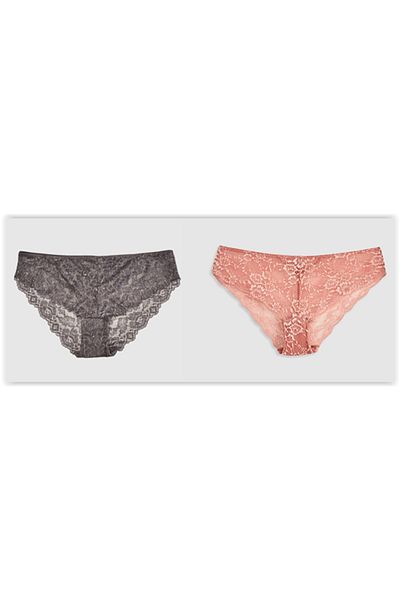 DEEP SECRET Grey-salmon Full Lace 2-Piece Panties Ds200201ku