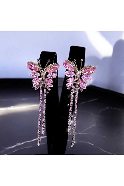 HFKY Zirkon Taşlı Özel Tasarım Kelebek Küpe HFKY20