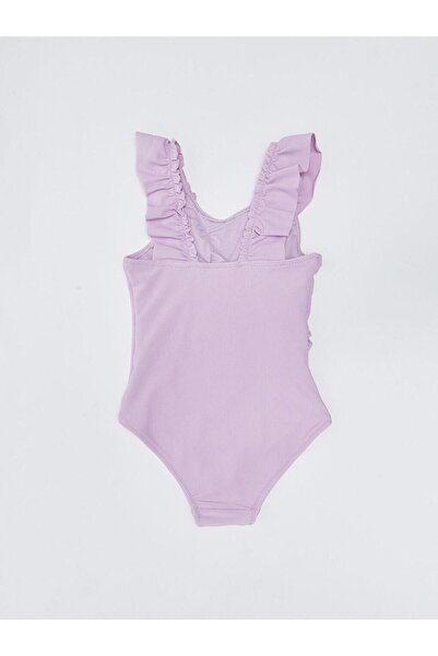 DEEP BEACH Frilled striped fabric girls' swimsuit DB200789CM