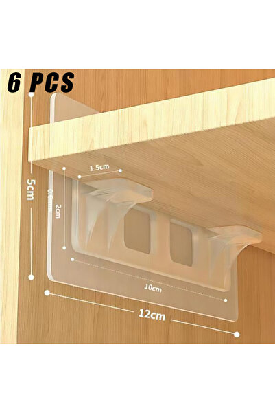 Choice 6pcs G968A 6/12pcs Wardrobe Divider Brackets Non-Marking Sticky Kitche...