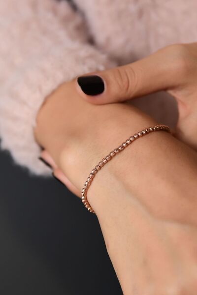 Papatya Silver 925 Ayar Gümüş Rose Kaplama Dorika Toplu Bileklik