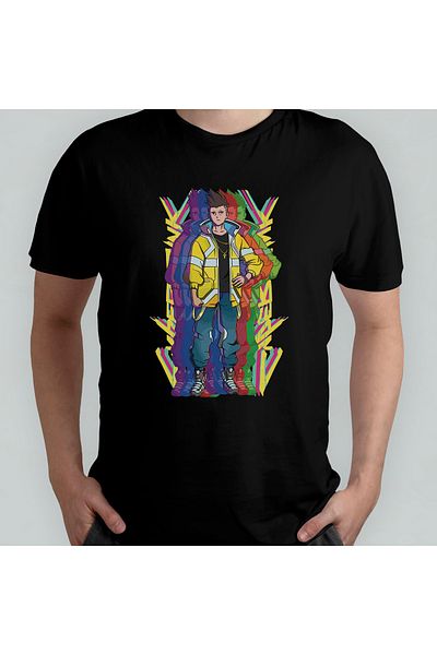 Pixxa Μπλουζάκι Cyberpunk Edgerunners Unisex 100% βαμβακερό με λαιμόκοψη μοντέλο 3