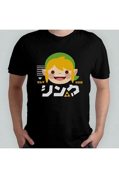 Pixxa The Legend of Zelda - Link Unisex 100% βαμβακερό μπλουζάκι με λαιμόκοψη μοντέλο 4