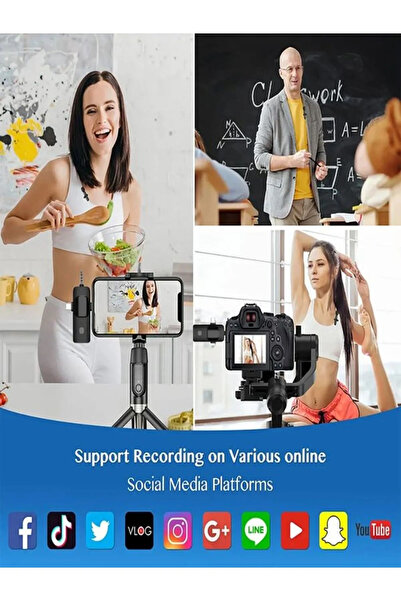 Mmctech 3in2 Yaka Mikrofonu Type-c Iphone Jak Giriş Telefon Uyumlu 20m Wirelees Yayın Youtuber Tiktok Skype