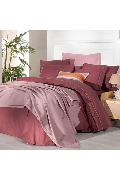 Sarev Eva Eldon Pink Double 100% Cotton Duvet Cover and Pike Set