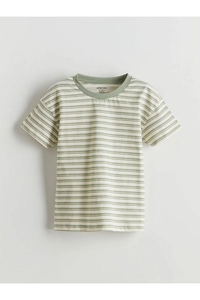 LC Waikiki Lcw Baby Green Striped Baby Boy Shorts Pajama Set