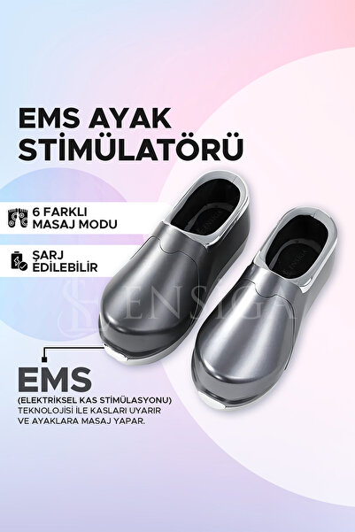 EN SİGA EMS Ayak Stimülatörü Ayak Masajı 6Mod, Dokuz Yoğunluk, Şarj Edilebili...