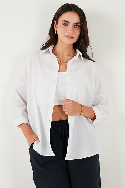 Lela Cămașă cu croială obișnuită din amestec de bumbac 6772418