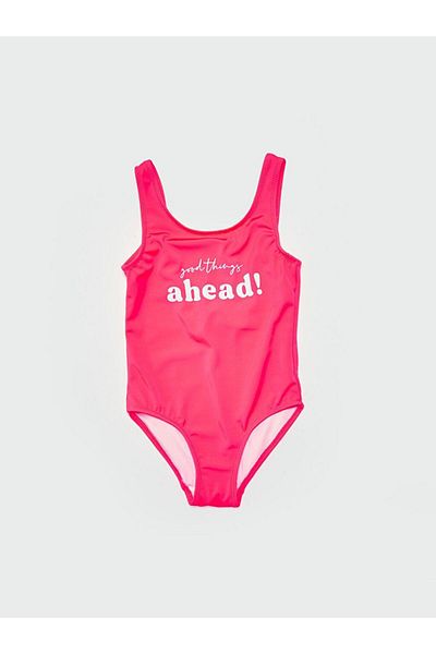 DEEP BEACH White Printed Girl's Swimsuit Db200788cm