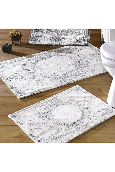 ZEBRACASA Anna Beige/grey Double Bath Mat Set