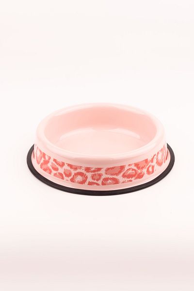 EMAYlab Enameled Cat Dog Food and Water Bowl Savage Pink