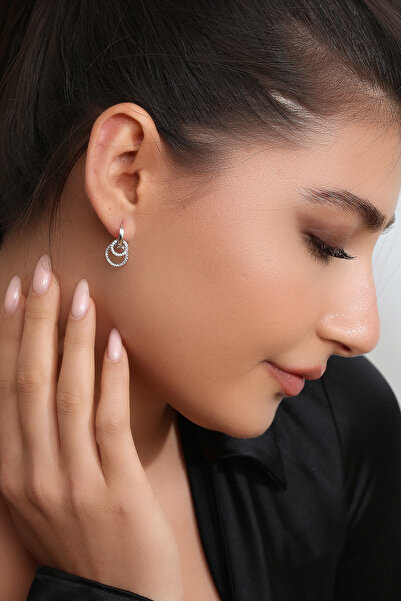 Gümüş Vadisi Kadın 925 Ayar Gümüş Zirkon Taşlı Küpe