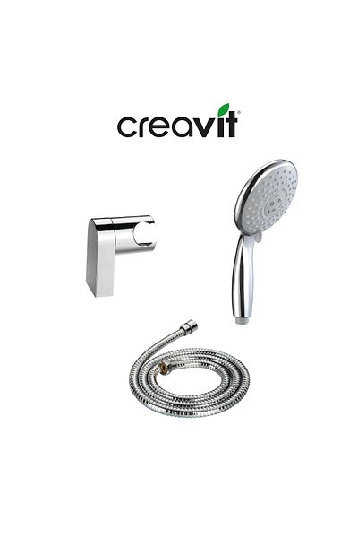 Creavit Luna Bath Faucet and Sh150 Articulated Hand Shower Kit 3F