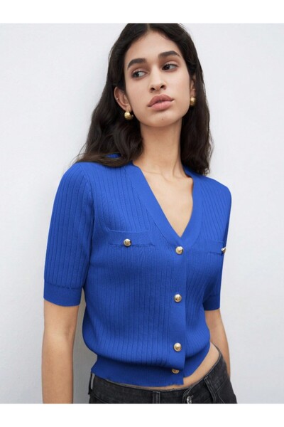 Dier Moda Короткий светр з ґудзиками, сезонний, в'язаний, куртка, топ