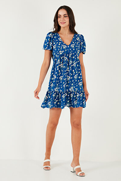 Lela Μίνι φόρεμα με κανονική εφαρμογή με λαιμόκοψη με μανίκια με μοτίβο 67810045