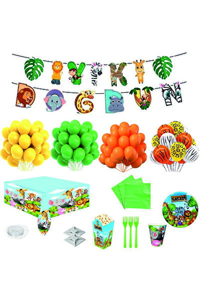 ZENVİVA SET DE ZI DE NAȘTERE CU TEMATICA SAFARI PENTRU 8 PERSONE