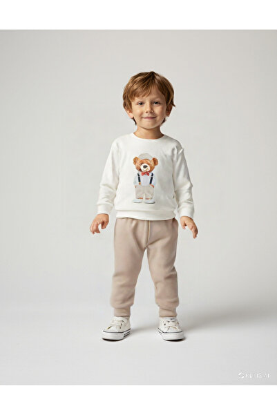 damdamin 100% Cotton Teddy Bear Printed Long Sleeve Baby Boy Suit with Snap C...