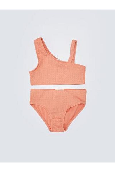 DEEP BEACH Textured Fabric Girl's Bikini Set