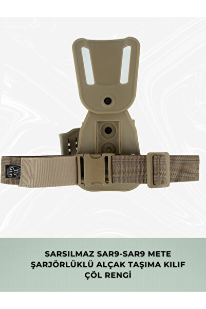 Polis Sepeti To Gun Holster Sarsılmaz SAR9-SAR9 Mete Şarjörlüklü Alçak Taşıma Kılıf Çöl Rengi SAĞ EL