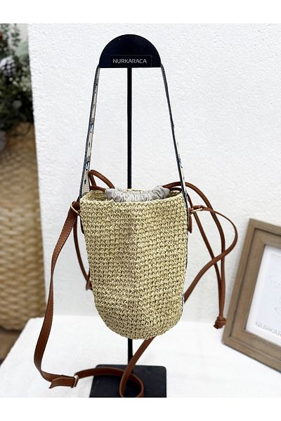 NUR KARACA Geantă pentru femei Straw Mover Crossbody Seat Opțiuni întunecate și altele