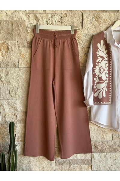 Hatun Atila Hatunatila Patterned Vest Knitwear Suit (Rose) - 3005