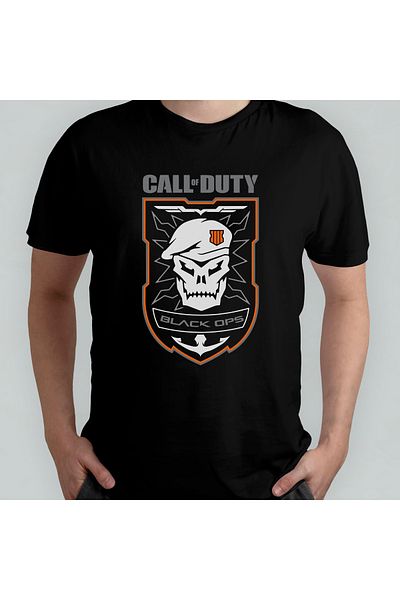 Pixxa Unisex 100% βαμβάκι Call of Duty Black Ops Biker Jacket T-Shirt Μοντέλο 3