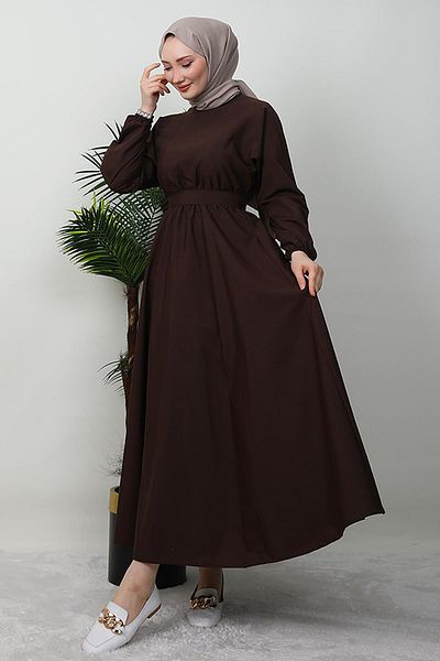 GİYZAMİLA Φόρεμα Mevlana Tricot - Μπορεί να Φορηθεί σε Πικρό Καφέ