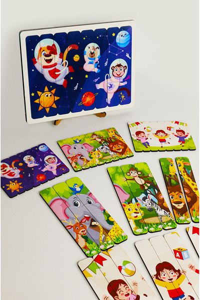kutuTR Wooden Stick Puzzle 3 Difficulty Set Montessori Cb302
