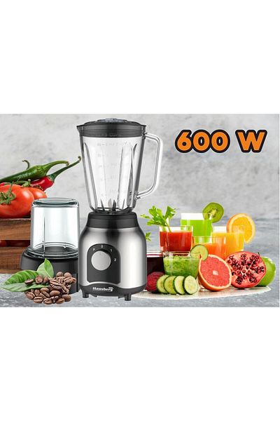 Hausberg Mixér s mlýnkem, Hausberg HB-7762, dvě rychlosti s pulzním mixováním, skleněná nádoba 1,5 l, 600 W