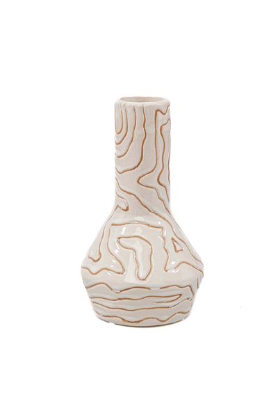 Ella Home Italia Cadran Vaza, Ceramica, Alb, 21cm