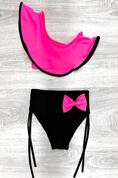 DeKuBaby Νέα σεζόν 2 τεμαχίων, με βαλόνι, με έναν ώμο, με φιόγκο, πολύ κομψό και δροσερό σετ μπικίνι για κορίτσια