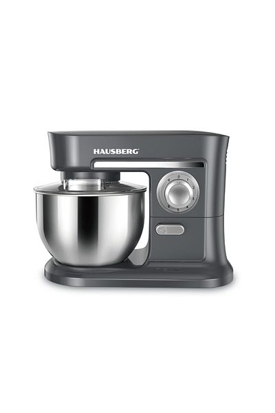 Hausberg Mixer cu bol HAUSBERG HB-7620GR, putere 1000W, 5 litri, 6 viteze, Gri