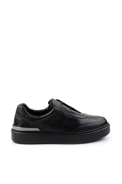 Bambi Black Leather Men's Sneaker E 01347029043