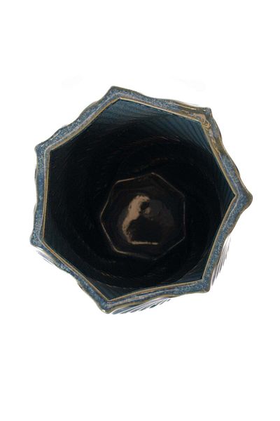 Ella Home Italia Vaza Spiral, Ceramica, Albastru, 23 Cm