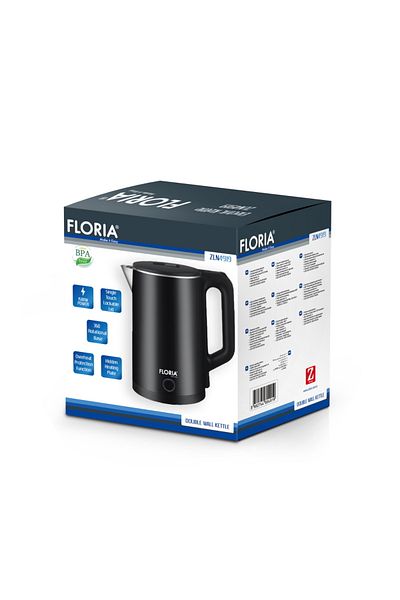 Floria Fierbator electric Floria ZLN4919 Negru, putere 1500W, capacitate 2 L, indicator luminos