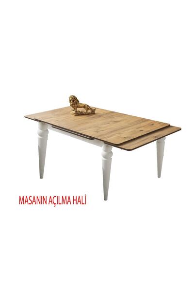 Sweet Home Masa Sandalye Yanlardan Açılır Yakamoz 90x60 cm Sidon Masa 4 Adet Ay Sandalye